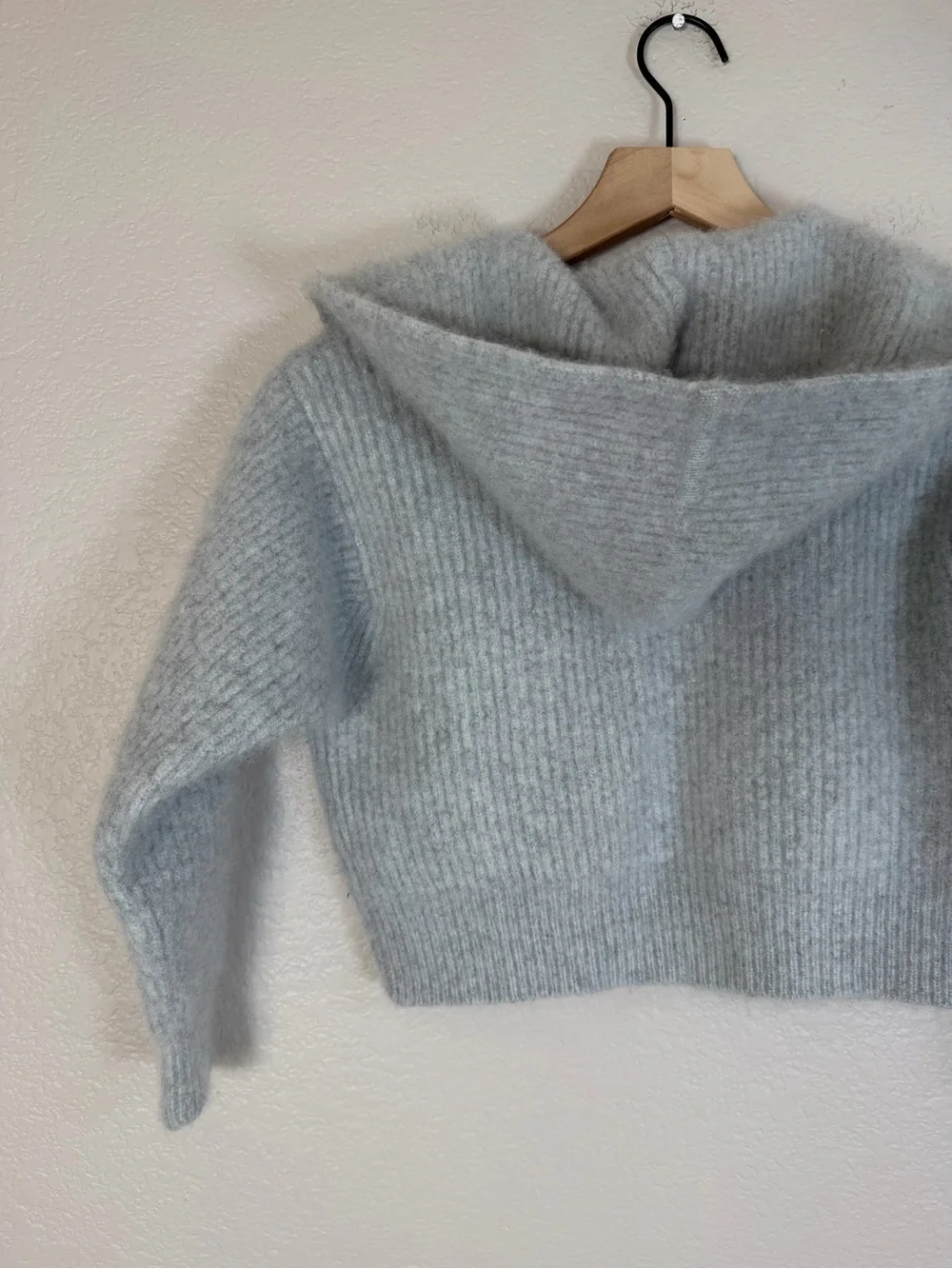 NakedCashmere 100% Cashmere Montauk Fisherman Hooded Cardigan Gray XS $475